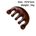 Green sandalwood scalp massage comb with five teeth and natural grain finish - Sandalwood - 5-Finger Ball