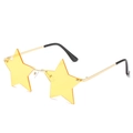 Star-shaped rimless sunglasses with yellow translucent lenses and golden frame - Gold Frame Yellow Lenses