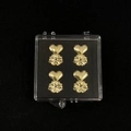 Set of 4 golden heart-shaped earring lifters and backings in a black display case - 2 Pairs Gold (With Flip Box)