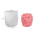 3D rose flower silicone mold with pink candle sample showing 7.8cm height dimensions - Style 2 Rose Basket Mold