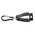 Multipurpose black glove clip with wave-shaped grip teeth and D-ring carabiner - Black Upgraded Spring Buckle