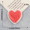 Pink heart-shaped chenille embroidery patch with white border, 2.7x2.6cm size - Pink Heart (Iron-on)