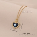 Collana con cuore occhio del diavolo dorata in acciaio inox con catena 40+5cm - Stile Cuore d'Oro (1#)