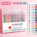 18-color glitter gel pen set with 1.0mm tips and sparkling ink in a transparent case - 18 Colors/Box