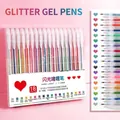 18-color glitter gel pen set with 1.0mm tips and sparkling ink in a transparent case - 18 Colors/Box