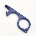 Dark blue zinc alloy non-contact door opener with rubber touch tip and key ring - Sapphire Blue