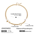 Collier trombones en acier doré 18K avec pendentif en forme de cœur et perle d'eau douce - Style Perle Épingle de Sûreté Cœur (JDN0204002)