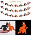 Halloween hanging witch silhouette garland in orange and black for party decoration - Witch Garland