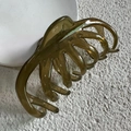 Translucent dark olive green octopus hair claw clip for thick hair in large size - Jelly Green