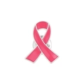 Spilla a nastro in smalto rosa e metallo argento per sensibilizzazione tumore al seno - Rosa Rosso