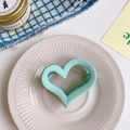 Matte mint green heart hair claw clip on a stylish decorative accessory tray - Approx 6.5cm / Light Green Heart