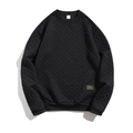 Heren nauwsluitend zwart sweatshirt met lange mouwen en wafeltextuur ronde hals - S / Zwart
