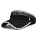Visiera parasole bimbi in mesh nero con bordo grigio per sport all'aperto e corsa - Regolabile (52-56cm) / Nero