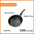 Lightweight 25.5cm non-stick cast iron frying pan with heat-resistant handle for eggs - Black Frying Pan 24cm (Bubble Bag)