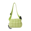Quilted light green puffer fanny pack with adjustable strap and buckle for crossbody wear - 22*6*16 / Neon Yellow