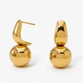 Orecchini a sfera dorati lucidi minimalisti con ganci a goccia geometrici lisci finitura - Oro (KD2840)