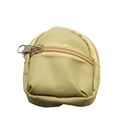 Mini beige dual-layer zipper backpack coin purse for BJD dolls and accessories - Khaki
