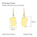 Polished 18K gold plated stainless steel Afro profile silhouette drop earrings for women - LE3206 Gold
