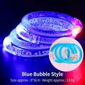 Blue LED light-up acrylic bubble bracelet with glowing glitter effect and 8x8cm size - Blue/Bubble Style