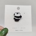 Cute panda enamel lapel pin with classic black and white finish on a white card - 68*Angry Panda Pin