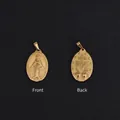 18K gold plated Miraculous Medal coin pendant with front and back religious details - M20 (Miraculous Medal Double-Sided)