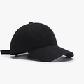 Classic black cotton baseball cap for men and women with adjustable strap and curved brim - Adjustable / Black