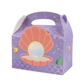 Boîte cadeau sirène violette avec motifs de coquillages pour bonbons et gâteaux - Boîte Portable Violette - Coquillage à Perle