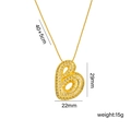 Collana con lettera B a bolla in ottone dorato e zirconi con specifiche di misura 40+5cm - Lettera B
