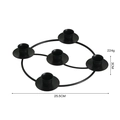 Minimalist five-head round matte black metal candle holder for romantic dinners - 5-Head Type B / Black