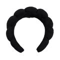 Black sponge cloud headband for women with soft fabric and unique twist design - Single Headband (Terry Cloth) / Black