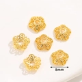 8mm goldene hohle Blumen-Perlenkappen für DIY-Schmuckherstellung und Perlen-Abstandhalter - Nr. 1 Fünfblättrige hohle Perlenkappe 8mm