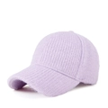 Winter thermal purple knitted baseball cap with soft plush texture for cold weather - M(56-59CM) / Light Purple