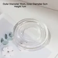 Circular clear acrylic jewelry display tray for bracelets, 10cm outer diameter size - Transparent 10cm Round Tray