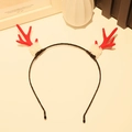 Christmas reindeer antler headband with red antlers and soft white plush detail - Headband 14# (Single)