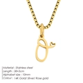 14K gold plated stainless steel letter O necklace with heart detail and box chain - Letter O / 38+5cm / Gold