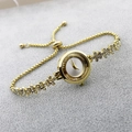 Elegant gold women's watch with diamond flower bracelet and adjustable drawstring - White