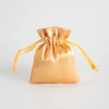 Elegant gold satin drawstring pouch with a smooth silk-like finish for jewelry packaging - 7*9cm / Gold