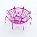 Purple spider web candy basket with eight legs for Halloween party decoration - With Stand Style / Purple