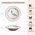 Japanese style 4.5-inch purple floral ceramic small plate with embossed wavy edges - Purple Flower - 4.5 Inch Round Dish