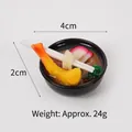 Miniature Japanese tempura ramen model bowl with shrimp and scallion details - Shrimp Tempura (Model No Keychain)