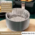 30-piece round air fryer aluminum foil liners, 16x13x4.5cm, for 3-4L medium fryers - Diameter 16cm (30 Pieces)