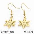 Goldene 18K Edelstahl-Ohrringe mit Schneeflocke, 19x14mm eleganter Schmuck - Goldene Schneeflocken-Ohrhänger (KE105834-Z)