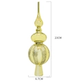 23cm golden Christmas tree topper with shimmering glitter and glossy finish - Gold
