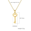 Minimalist 18K gold heart key pendant necklace with 40+5cm chain for elegant women - Heart Key Shape (Gold MS-396)