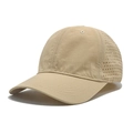 Khakifarbene, atmungsaktive Schnelltrockner-Baseballkappe mit Laser-Löchern für Sport - M (56-58cm) / Khaki
