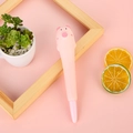 Pink cartoon squishy pig stress relief gel pen on creative pink desk setup - Pink Pig
