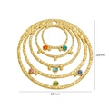 Bohemian 14K gold plated stainless steel 35mm circular pendant with colorful gemstones - Multi-color