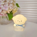 Cute cartoon animal night light with blue plaid bow tie emitting warm yellow glow - Large Dumb Dog - Blue