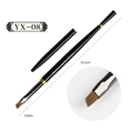 Professional black and gold angled nail art brush for French manicures and blending - Nail Fish-Shaped French Brush YX08