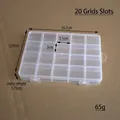 Transparent 20-compartment PP storage box with precise size markings and 65g weight - 20 Slots/16.7x12.8x1.75cm